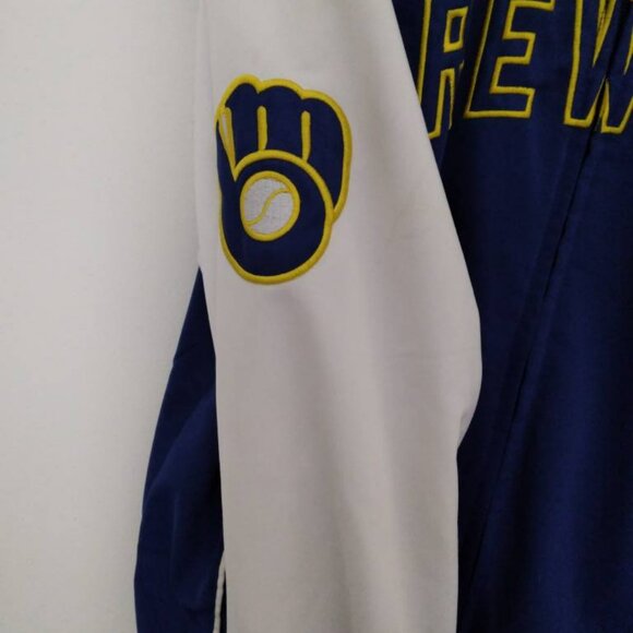 Mens Milwaukee Brewers Stitches Varsity style Zip up Jacket Sz L - Picture 6 of 7